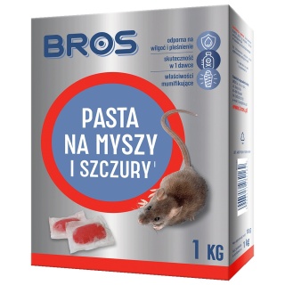 Pasta na myszy i szczury 1kg - profesjonalna trutka przeciw gryzoniom BROS