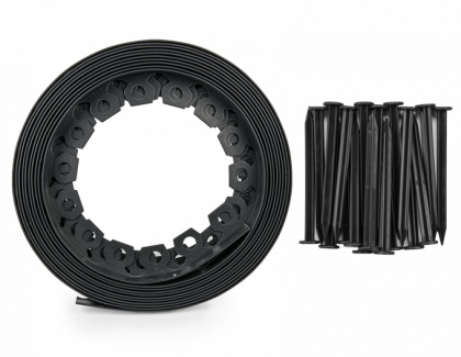 Obrzeże trawnikowe 10m zestaw ze szpilkami (+ 20sztuk ) EASY BORDER - 40mm czarne
