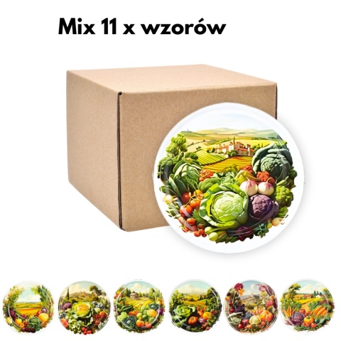 Zakrętki Uniwersalne fi 82 / 6 WARZYWA MIX COUNTRY 100 sztuk