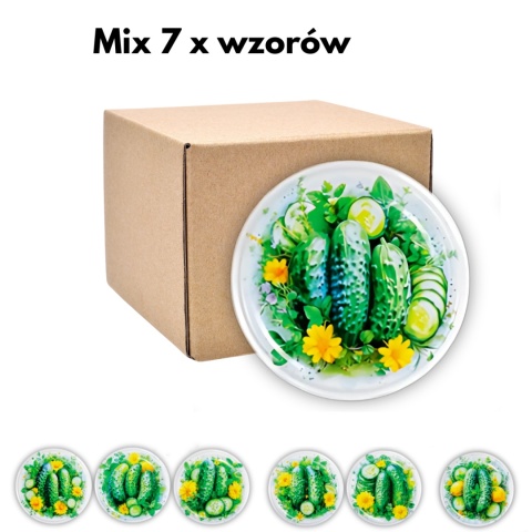 Zakrętki fi 82 / 6 Kompozycja Ogróki MIX warzywa karton 750 sztuk