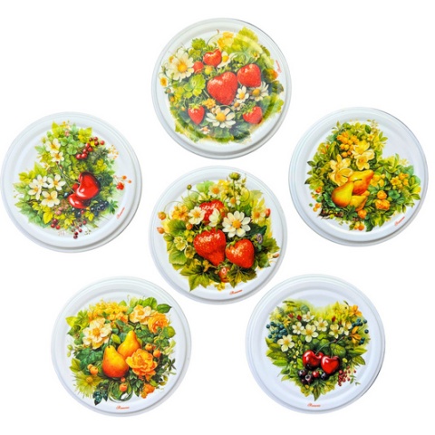 Zakrętki fi 82 / 6 Owoce Serce MIX op. 100 sztuk