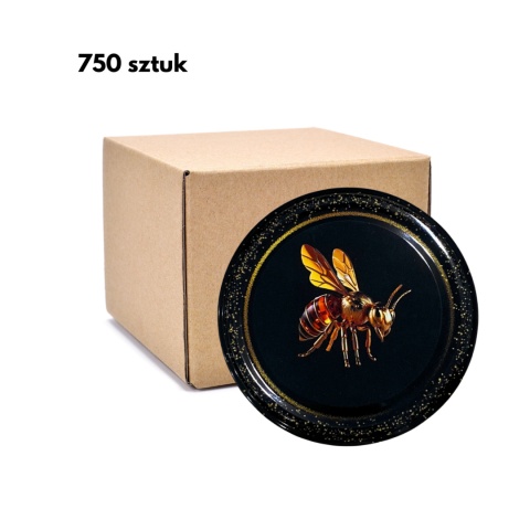 Zakrętki fi 82 DO MIODU PSZCZOŁA BURSZTYN KARTON 750 sztuk / 0,30 sztuka