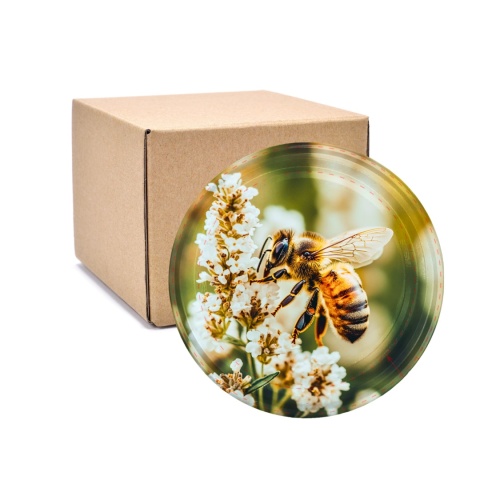 Zakrętki fi 82 do miodu Z PSZCZOŁĄ - NATURAL 1 KARTON 750 sztuk / 0,30 sztuka